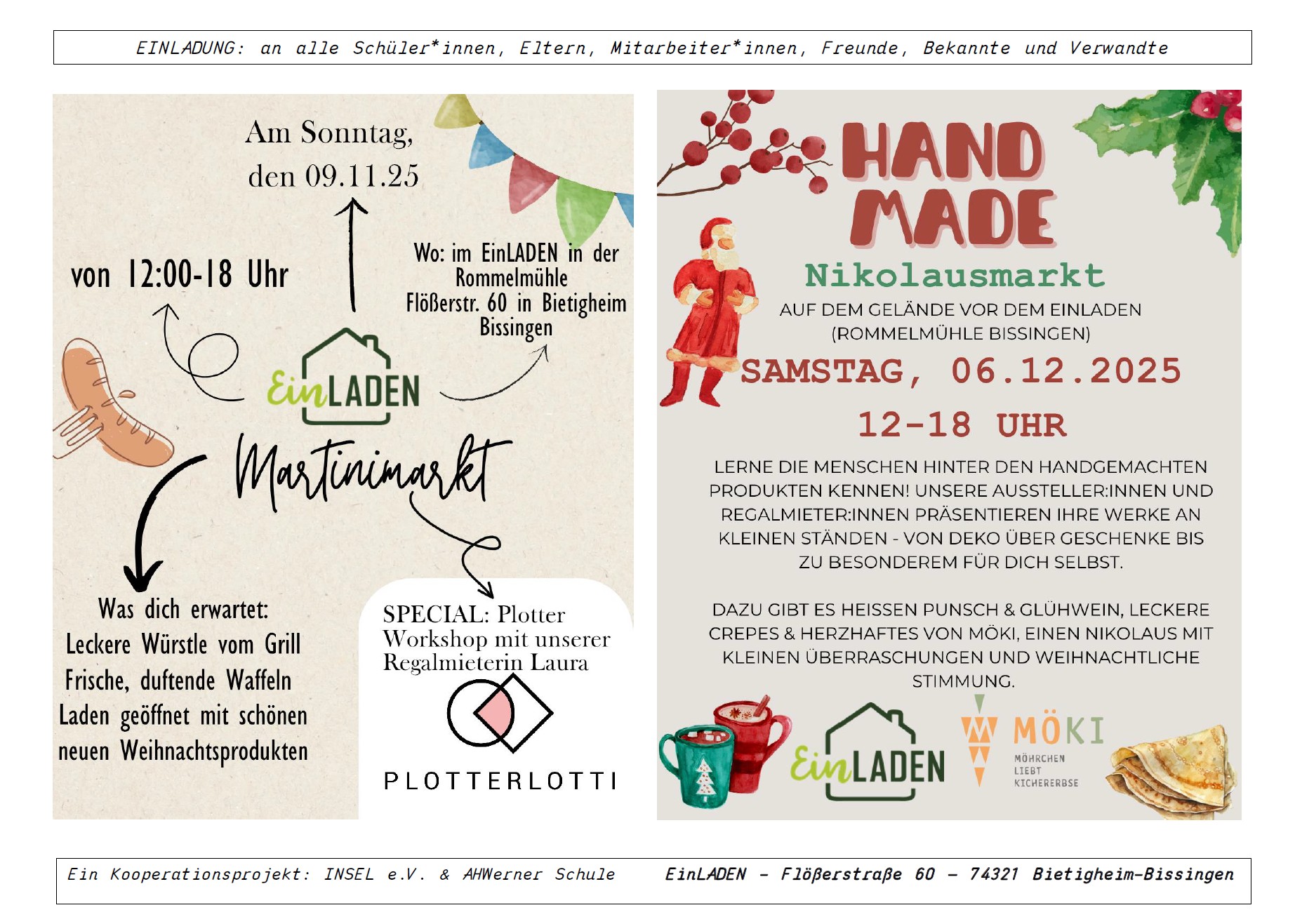 Werbung für Events des Einladen